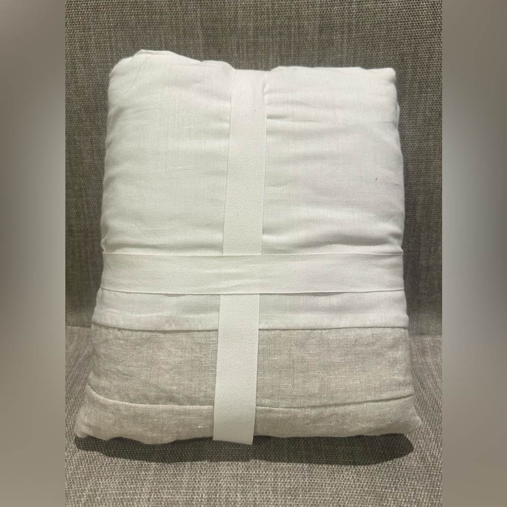 NWT Pottery Barn Belgian Flax Linen Bedskirt Full 18 inch drop - Picture 2 of 7